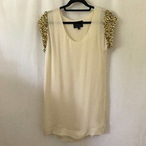 Misha Nonoo Ecru Top with Gold Sequins